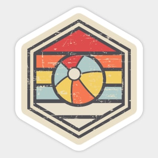 Retro Badge Baseball Light Sticker